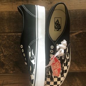Checker flame Vans